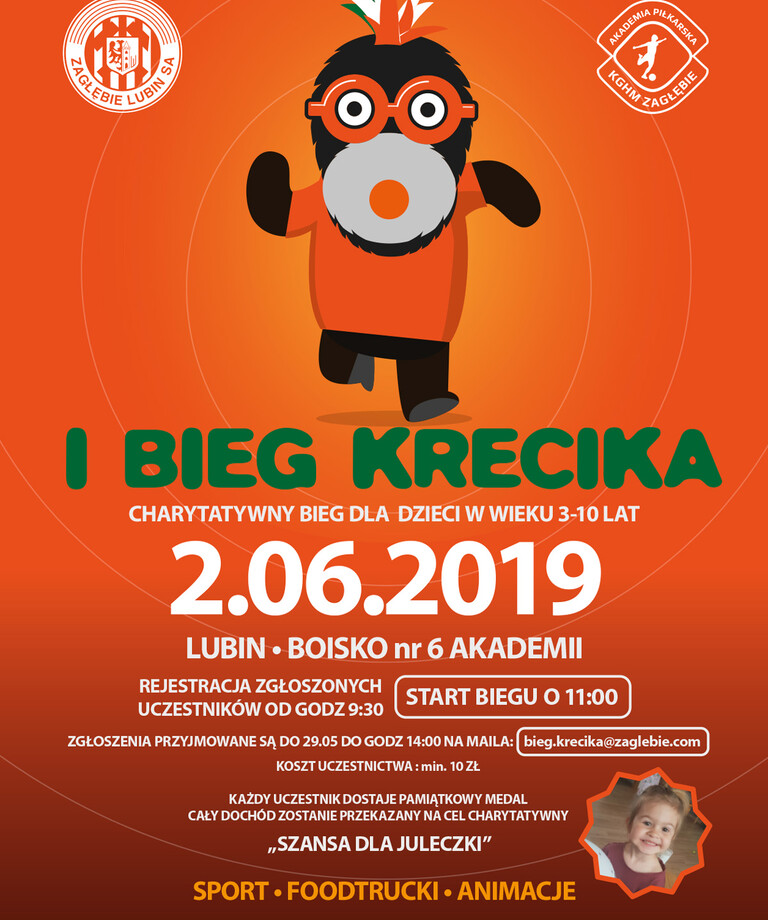 I Bieg Krecika na obiektach AP KGHM Zagłębie! I Bieg Krecika na obiektach AP KGHM Zagłębie!