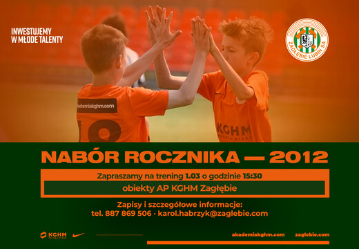 Zapraszamy na trening naborowy dla rocznika 2012!