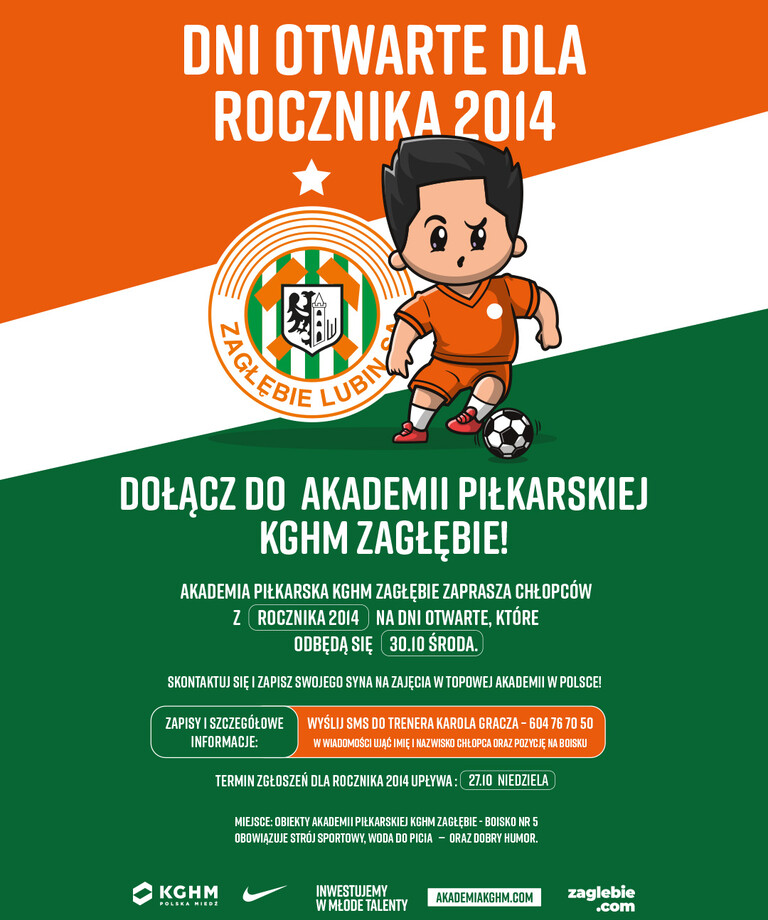 Zapisy na trening otwarty dla rocznika 2014 Zapisy na trening otwarty dla rocznika 2014